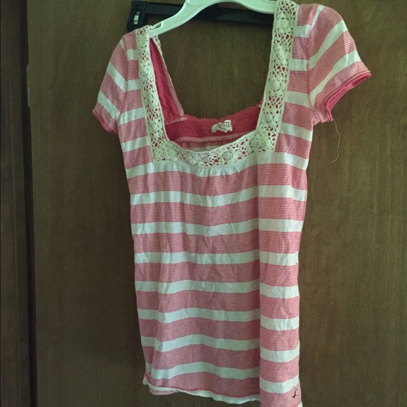 Pink and white hollister blouse