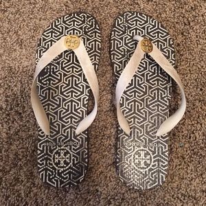 Worn Tory burch flip flops