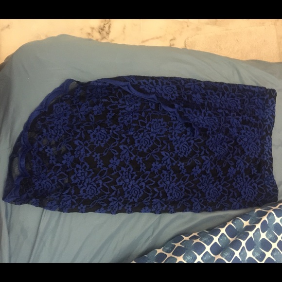 Blue lace skirt