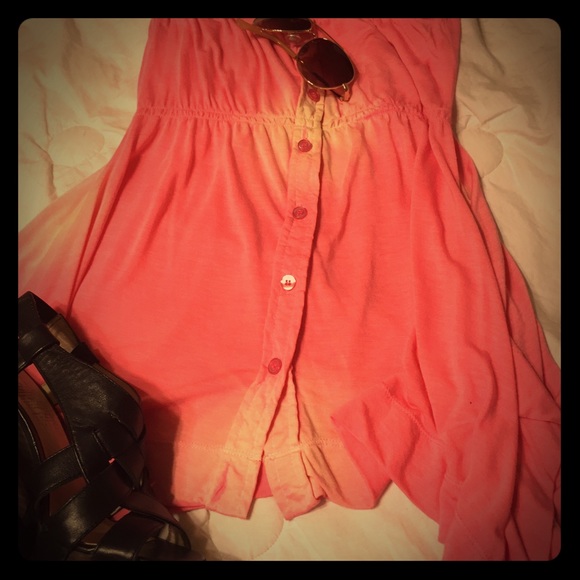 Pink strapless top