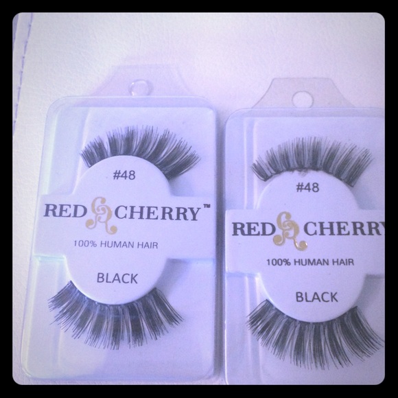 Red cherry fake eyelashes no.48