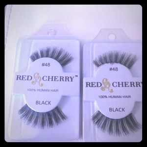 Red cherry fake eyelashes no.48