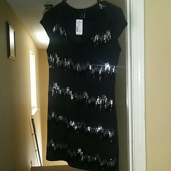Black Sequin Mini Dress