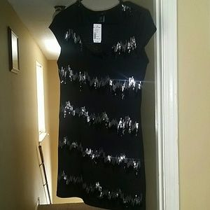 Black Sequin Mini Dress