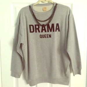 Zara Trafaluc "Drama Queen" Sweater in Gray