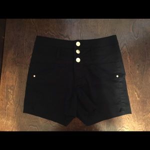Black high-waisted shorts