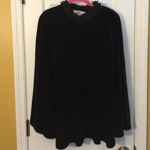Black velvet cape/poncho