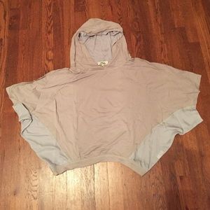 Grey hooded poncho top