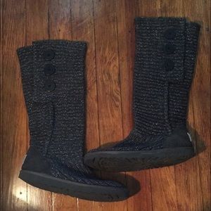 Grey with "sparkle" Ugg knit "Cardy" boots