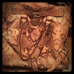 Michael Kors Hamilton - snakeskin embossed satchel