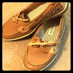 Brown boat shoes