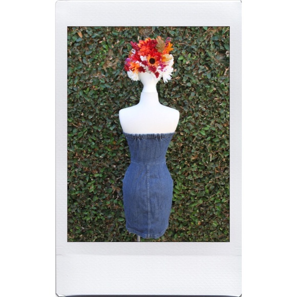 Divine Rights of Denim Dresses - Strapless Denim Zipper Dress Divine Rights of Denim Dresses - Strapless Denim Zipper Dress