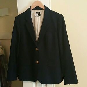 J. Crew Blazer Navy Wool blazer w gold buttons
