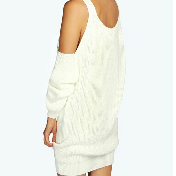 Sweaters - !SALE! Ivory Cold Shoulder Sweater