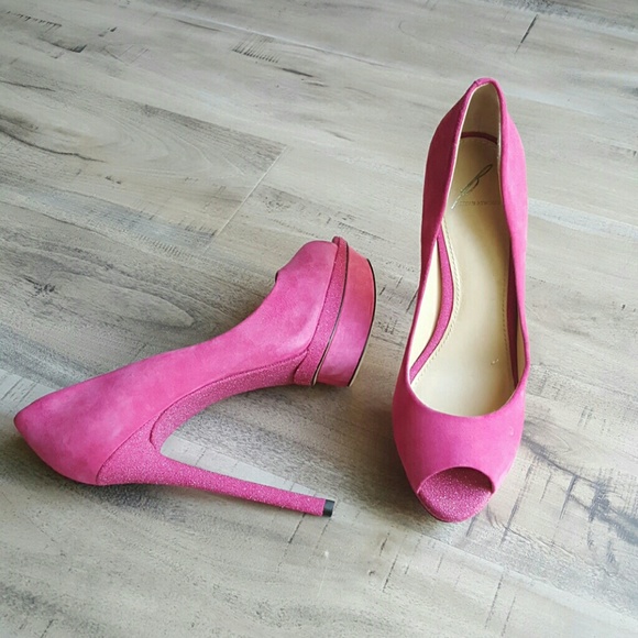 New B Brian Atwood pink peep toe pumps size 9.5 10