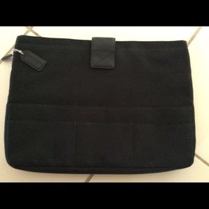 Coach Blck Canvas+Leather LapTop SleeveEXPANDS