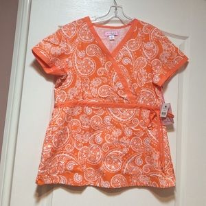 Scrub Koi Orange Top