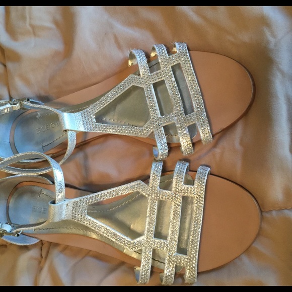 Silver rhinestone encrusted gladiator sandals