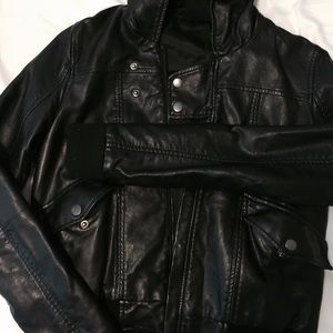 Black faux leather jacket