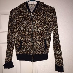 Cheetah zip up sweater
