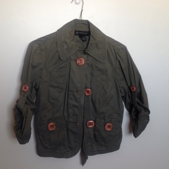 Mini green peach button jacket