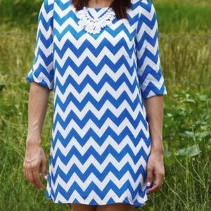 Blue chevron tunic dress