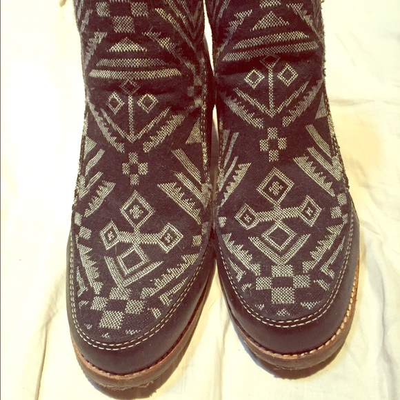 Moccasin style wedge booties