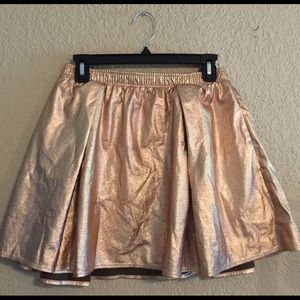 Rose Gold Metallic Skirt w Pockets
