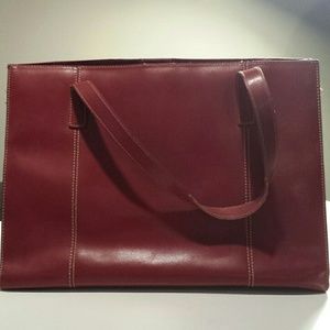 Red women's work tote