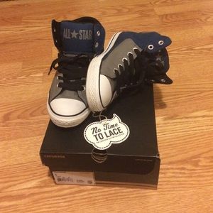 Blue, Gray, White Converse Sneakers