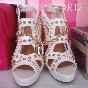 Gold Spiked Heels