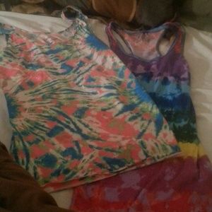 Two large tye dye tanktops size 11-13