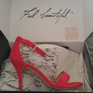 Size 9 White House Black Market Red strappy heels