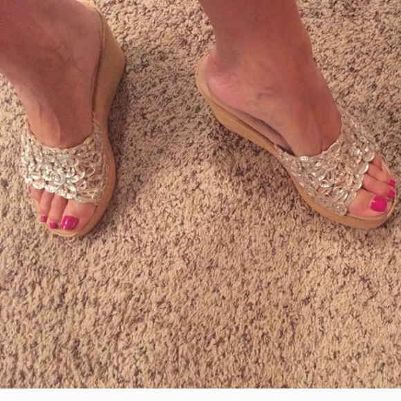 Sbicca silver leather sandals