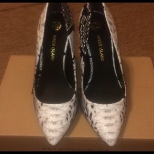 River Island Snake Print Block Heels