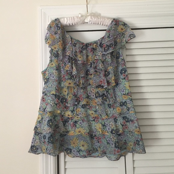 Ruffled Anthropologie tank