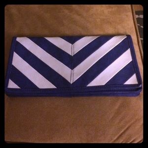 Blue & White Striped Clutch
