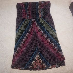 Strapless Black/Neon Dress