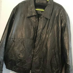 Men's Leather Bomber Jacket