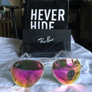 Hot pink ray bans ON HOLD