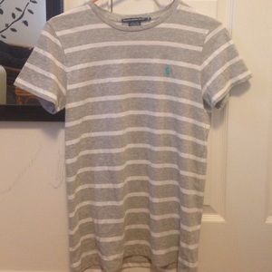 Grey and white striped Ralph Lauren shirt