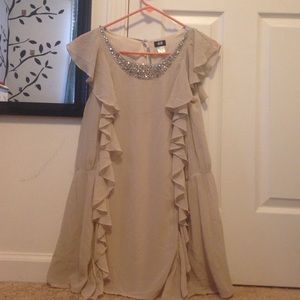 Gold H&M flowy dress with silver studs