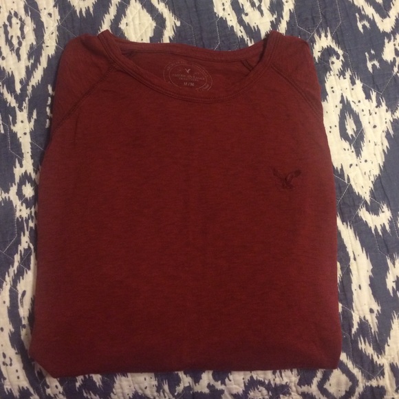 American eagle men's burgundy long sleeve - Picture 4 of 4