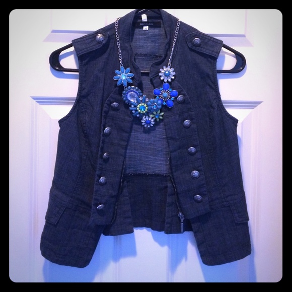 Dark blue jean vest