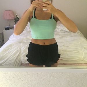 Mint crop top criss cross back