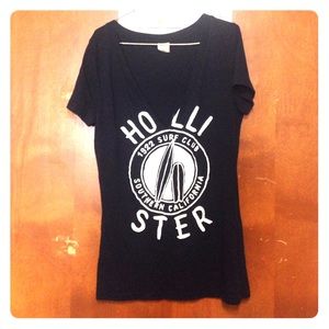 Navy blue V-neck shirt