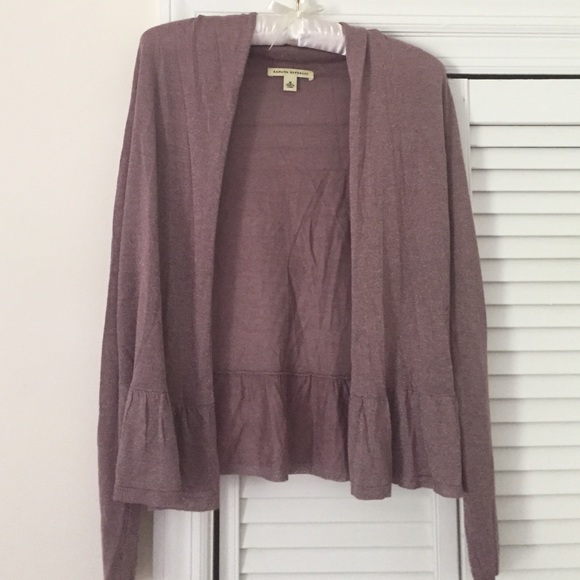 Purple, semi shimmery, open-front, cardigan