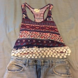 Adorable lace trimmed crop tank from pacsun