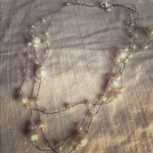 Mother of pearl and crystal necklace