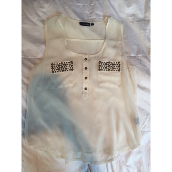 Chiffon studded pocket top - Picture 1 of 3